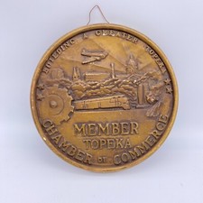 Vintage Topeka Kansas Sign Plaque 1950s Chamber Of Commerce Membership picture