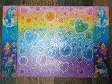 Rare Lisa Frank Dancing Dolphins And Bubble Hearts Blotter + Imaginationery Set picture