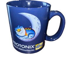 Pharmaceutical Drug Rep Protonix 40mg Blue Coffee LrgCup Promo Doctor 16oz Pharm picture