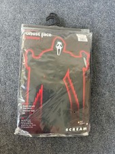 Vintage 1997 SCREAM Ghost Face Orange Mask & Costume NOS Miramax Adult Size picture