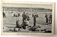 VTG 1941 FORT DIX NJ Postcard RIFLE PRACTICE RANGE picture