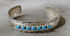 NEW NATIVE AMERICAN JEWELRY STERLING SILVER BRACELET 6 5/8