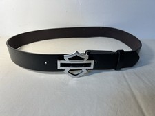 Harley Davidson Leather adjustable Belt With Shield Buckle.   picture