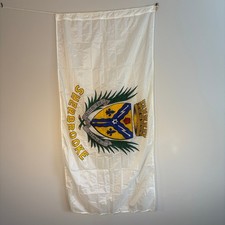 Vintage Sherbrooke Quebec City Flag Coat of Arms Banner 3x6 Ft White Nylon picture