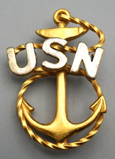 WWI Navy Chief Petty Officer Hat Badge VERY RARE IN GREAT SHAPE picture