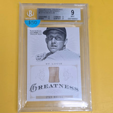 Panini 2012 National Treasures Greatness Materials Stan Musial #6 /99 BGS 9 picture