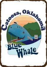 BLUE WHALE of CATOOSA OKLAHOMA @ Route 66 Vnt-Look DECORATIVE REPLICA METAL SIGN picture