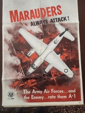 Rare Ww2 Marauder Bomber Poster picture