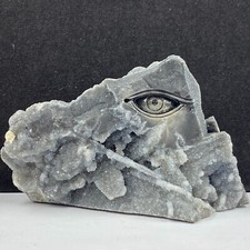 396g Natural crystal mineral specimen sphalerite specimen, hand-carved the eye picture