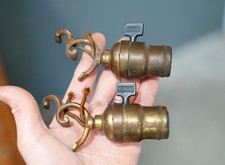 Antique Brass Socket Perkins paddle Switch Industrial light OC White Lamp Era picture