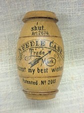 Antique Asbro Wooden Barrel Needle Case Dispenser German picture