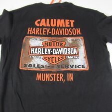 Harley Davidson I Got Mine At Munster Indiana T-Shirt Black Size Small Camo picture