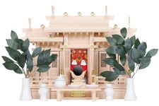 Yamako Horai Jingu Kamidana Shinto Shrine Set Hinoki Cypress Misu Lattice Door picture