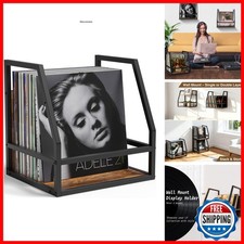 Y&M 2 In 1 Vinyl Record Storage Crate, 1PC Wood LP Holder, Wall Mount Or picture