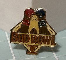 Bud Bowl I Football Super Bowl Advertisement Lapel Hat Pin 80s 90s Novelty picture