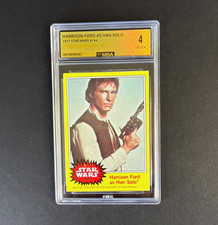Topps 1977 Star Wars #144 Harrison Ford as Han Solo Graded Trading Card picture