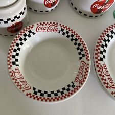 Coca-cola Vintage 1996 Gibson Checkered Canisters, Dinnerware, Flatware, Glasses picture
