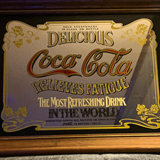 Coca-Cola Framed Advertising Sign