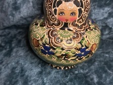 Vintage Nested Russian Doll Set 1999 Hand Painted Nesting Bowls Signed picture