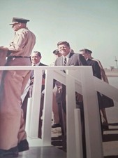 Vintage 1963 JFK John F Kennedy Photo White Sands Missile Range Gen Thorlin 8x10 picture