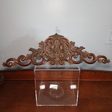Vtg Decoline New York Cherub Angel Wall Pediment Plaque Resin Faux Wood Topper picture