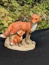 Vintage Homco Mother And Baby Fox Figurine picture