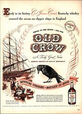 1947 Clipper Ships to England Old Crow Bourbon Barrels vintage art print ad d1 picture