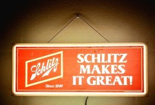 Vintage 1979 Schlitz Makes It Great Lighted Bar Sign Beer Advertising Works picture