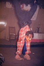 #XX160- z Old 35mm Slide Photo- Unusual Halloween Costume-Red Kodachrome 1950 picture