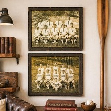 Rare Antique Framed Harvard University Rowing Crew Photographs Photos Portrait picture