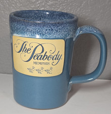 ⭐️ THE PEABODY HOTEL MEMPHIS DUCKS Deneen Pottery Mug BLUE Hand Thrown USA 2019 picture