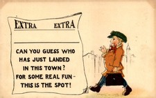 Mystery Visitor Arrives in Town for Fun Postcard picture