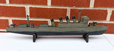 World War 2 US Navy Trench Art Folk Handmade Clemson Class Destroyer Wooden Ship picture