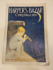 Antique CHRISTMAS Harper's Bazar 1909 Gorgeous Arts & Crafts ERA Magazine  picture
