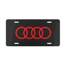 For Audi Red Rings TT A4 A6 S5 License Plate Auto Car Tag picture