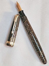 Vintage Golden Brown Striped Parker Vacumatic Fountain Pen Major Golden Arrow picture