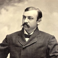 New York,NY Antique Victorian Cabinet Photo Rich Man Plaid Suit Stylish 1880s  picture