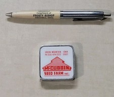 VTG Advertising McCubbin Seed Farm Tape Rule, DeKalb Chix Complimentary Pen IOWA picture