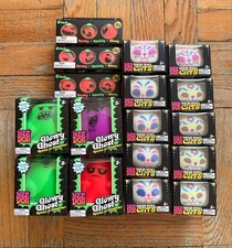 NeeDoh Rare Halloween Lot 17 Glowy Ghost , Sugar Skull Cat , Tennie Jack Glow picture