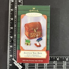 Vtg 2001 Hallmark Keepsake Ornament Santa's Toy Box Glove House Skateboard w/box picture
