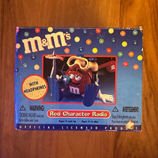 M&M's Red Character Radio w/ Headphones Blue Box Candy & Nuts Theme picture