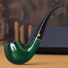 MUXIANG 9mm Filter Briar Billiard Pipe Smooth Wooden Tobacco Pipe Acrylic Stem picture