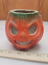 Antique Vintage Halloween Paper Mache Jack-o-lantern 1940s 50s RARE picture