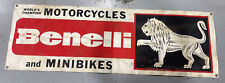 Vintage Antique Large  Benelli Motorcycle Minibike Dealer Poster picture