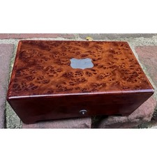 Antique C.1900 4 Aire Miniature Swiss Music Box w/ Burl Case Works Great picture