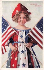 WWI Military Allies Flags Patriotic French Corral California Cover Postcard 24A picture