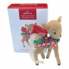 2026 Hallmark KOC Member Ornament Vintage Greetings Reindeer #3 in Series picture