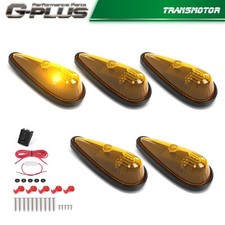 5pcs 9 LED Amber Teardrop Cab Roof Marker Lights Fit For Motorhome RV Truck picture