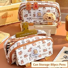 Ins Capybara 4‑layer Large Pen Bag, Pencil Case Organizer for Students Gift picture
