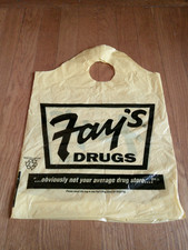Vintage Fay's Drug Store EMPTY Plastic Shopping Bag Wrinkled Collectible picture